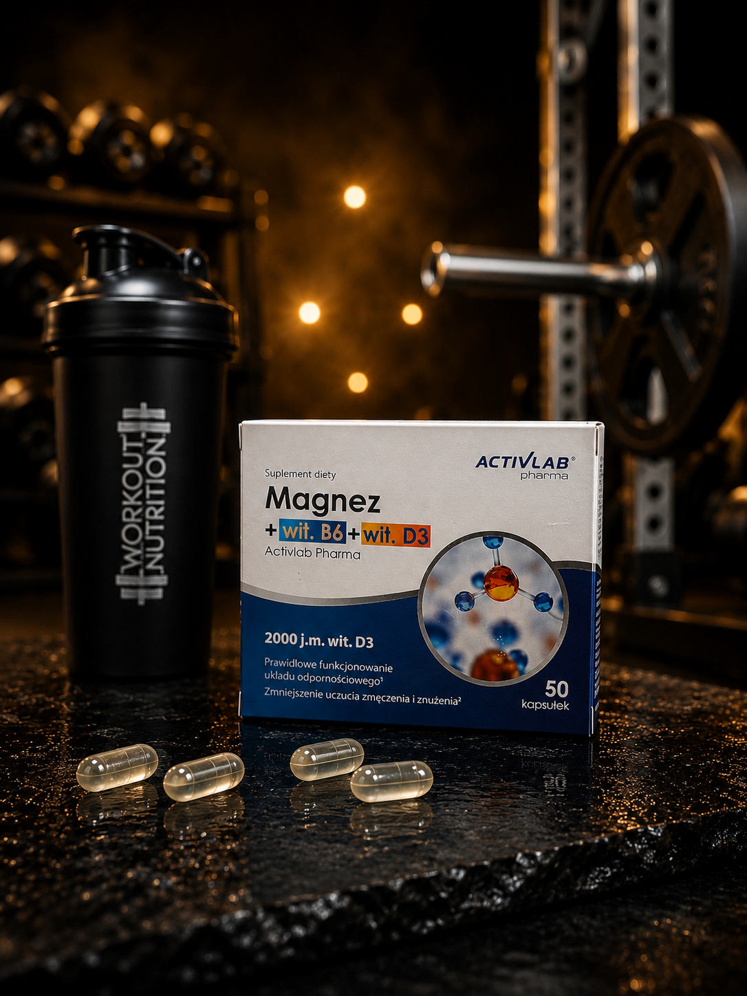 Magnez + Vit. B6 + Vit. D3 ActivLab Pharma - 50 capsules